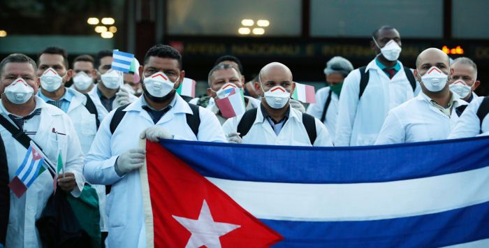 Cuban doctors arrive in Italy, March 2020